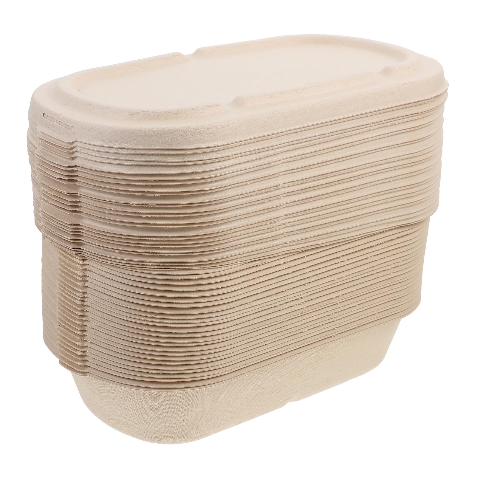 CALLARON Contenedores de Pulpa para Alimentos Desechables 850 Ml Tapa de Papel, Caja para Comida para Llevar 25 Unidades, Envases Ecológicos para Ensaladas y Catering