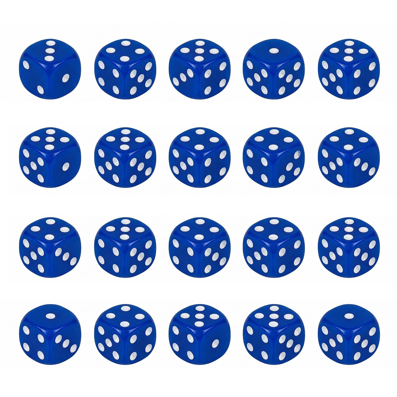 Bdfgh 20Pcs 6 Sided Colored Warhammer Standard Dice 14mm Acrylic for Playing Board Games Math Learning