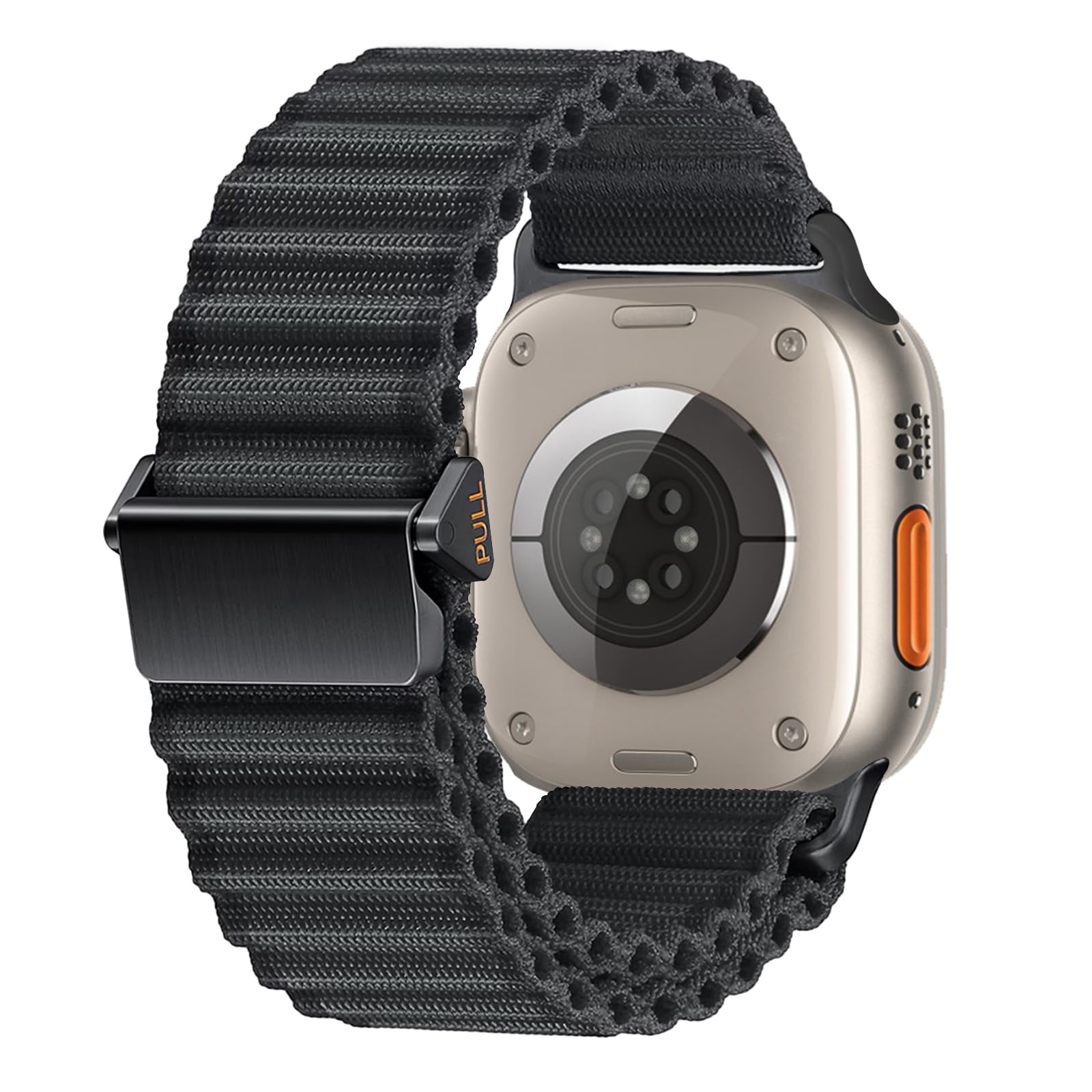 HAYONLIY Trail Nylon Loop Band Compatible for Apple Watch 46mm 49mm 45mm 44mm 42mm, One Click No Gap Soft Breathable Sport Adjustable Strap for iWatch Ultra/Ultra 2 Series SE 10 9 8 7 6 5 4 3Men Women