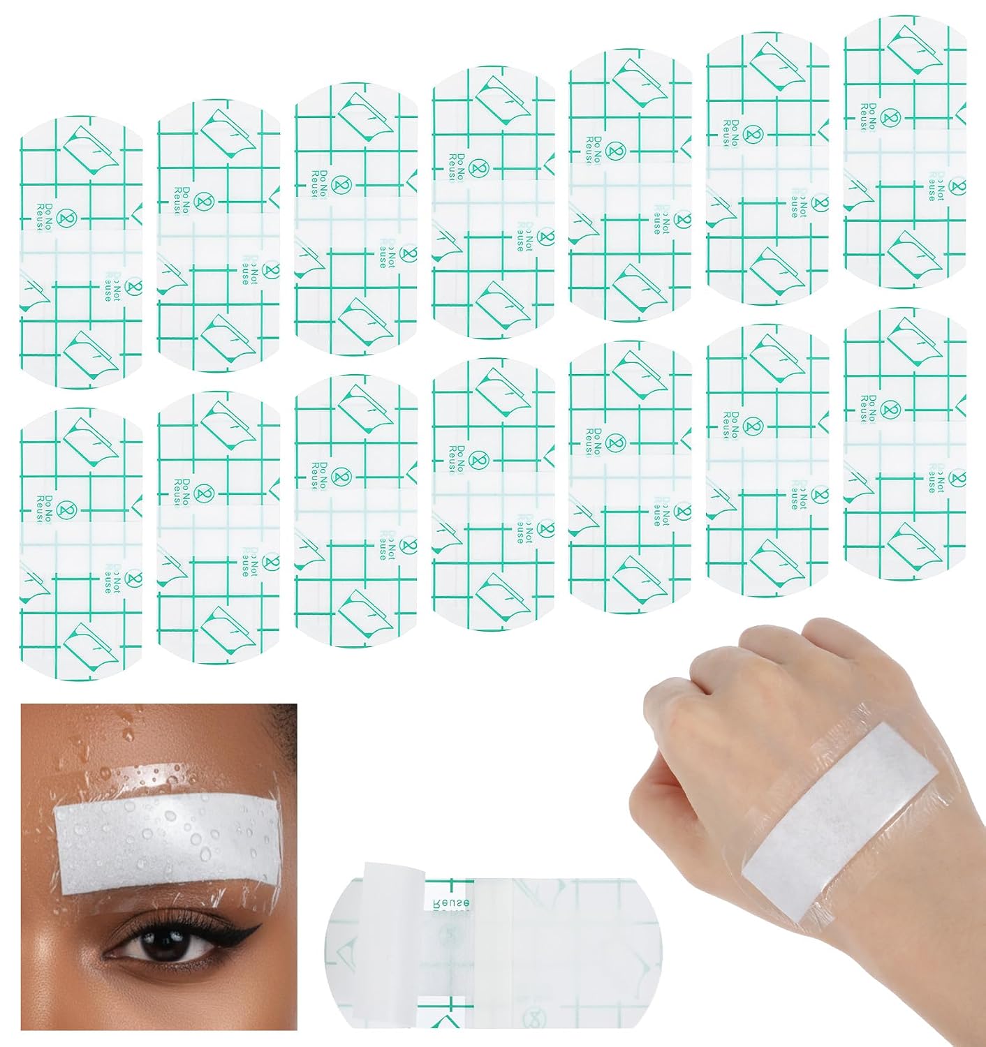 40 Pcs Eyebrow Covers, Disposable Eyebrow Eye Shields for Eyebrow, Waterproof Makeup Shield for Microblading, Aftercare and Beauty Salon Use
