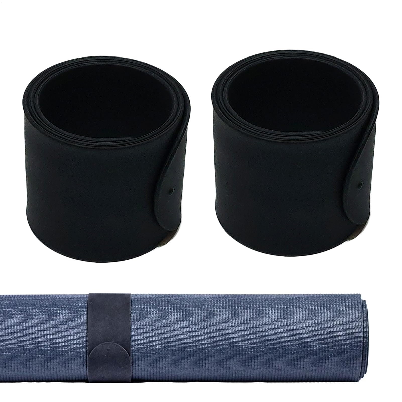 2 Pieces Fixation Sécurisée Pour Tapis De Yoga Attache Rapide Tapis Yoga Bande Élastique En Silicone Avec Système Instantané, Pour Sport, Voyage, Entraînement À Domicile Et Espaces Restreints