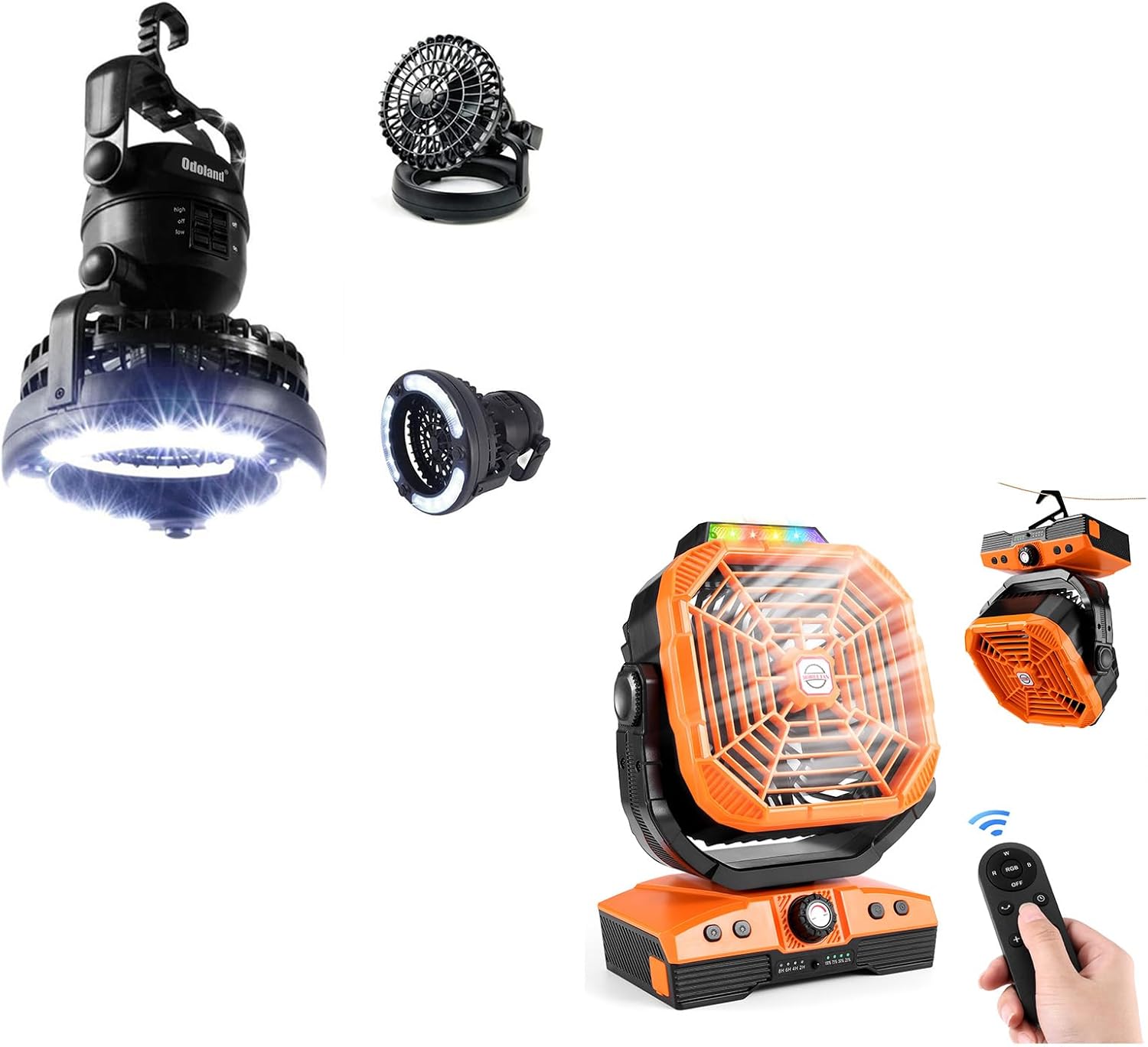 Odoland Bundle 2 Items Portable LED Camping Lantern with