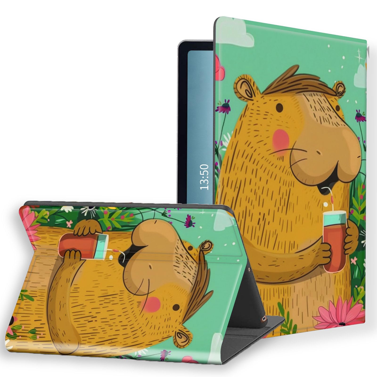 Capybara Schutzhülle für Kindle Paperwhite 6 12. 7 Zoll & Colorsoft 17,8 cm (7 Zoll) und Colorsoft 17,8 cm (7 Zoll), PU-Leder, Smart-Magnet-Tablet-Hülle, schlanker Folio-Aufsteller, harte