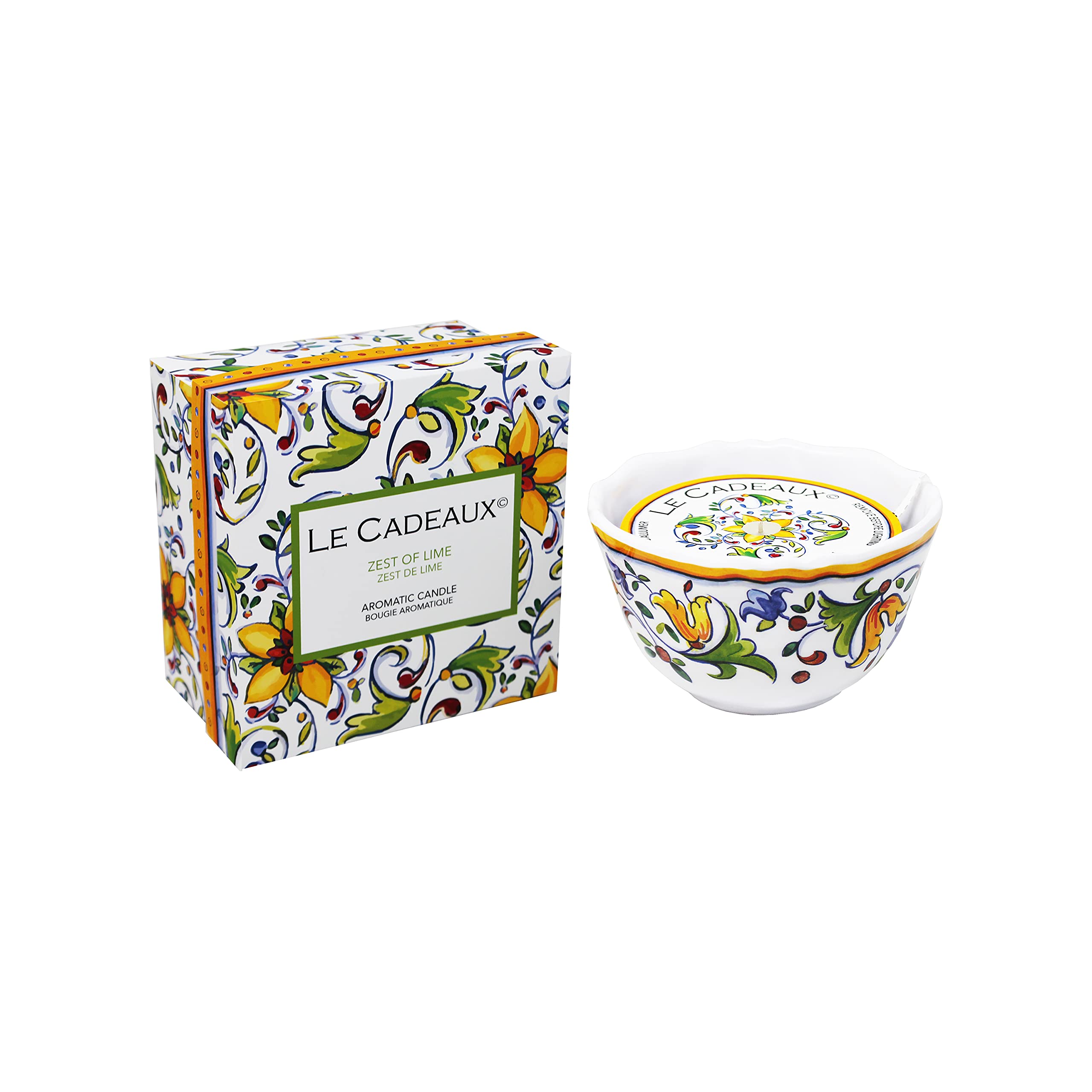 Le Cadeaux Luxury Scented Candle in Gift Box, Zest of Lime