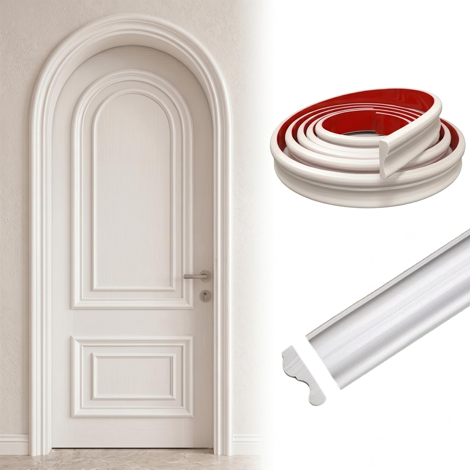 CBBEONRN Peel And Stick Wall Trim Molding Flexible PVC Trim Self-Adhesive Decorative Edge for Mirror Frames Doors Home Decor - White W 3cm, L 7m