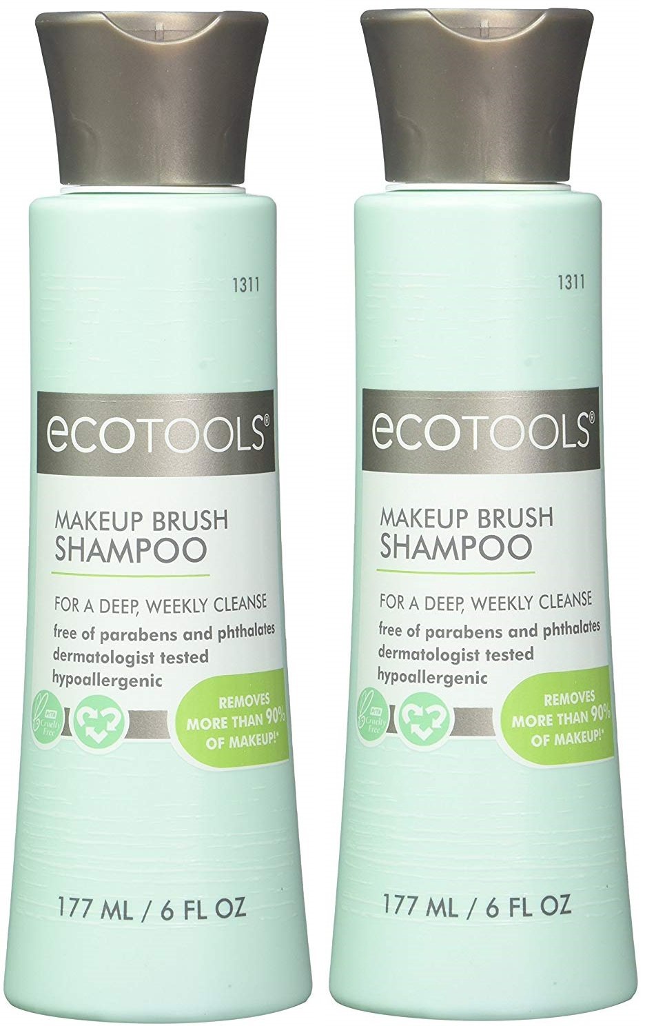 Ecotools Cruelty Free and Eco Friendly Makeup Brush Cleansing Shampoo, 6 Ounce; Wash
