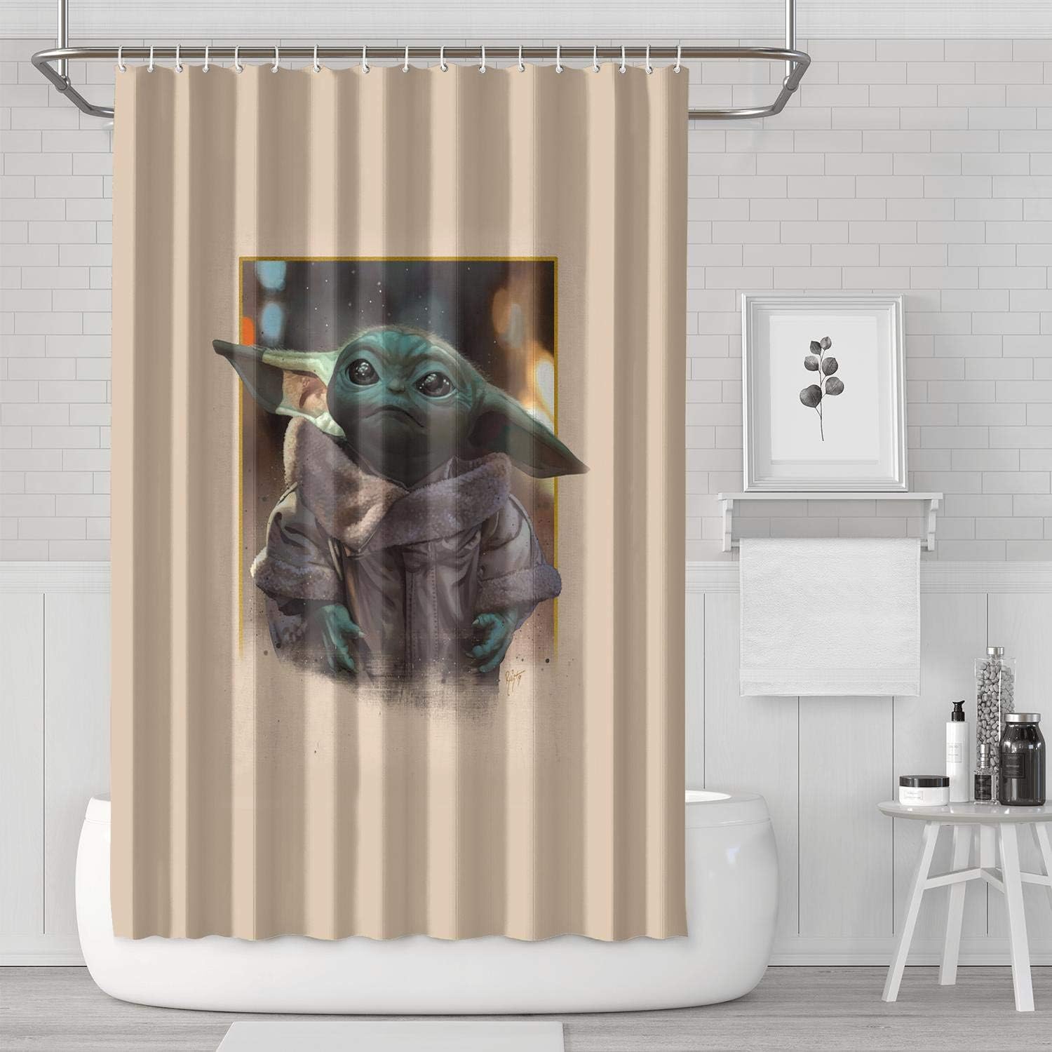 RTMCH511 BabyYodaDesignPoster Elegant with Hooks Shower