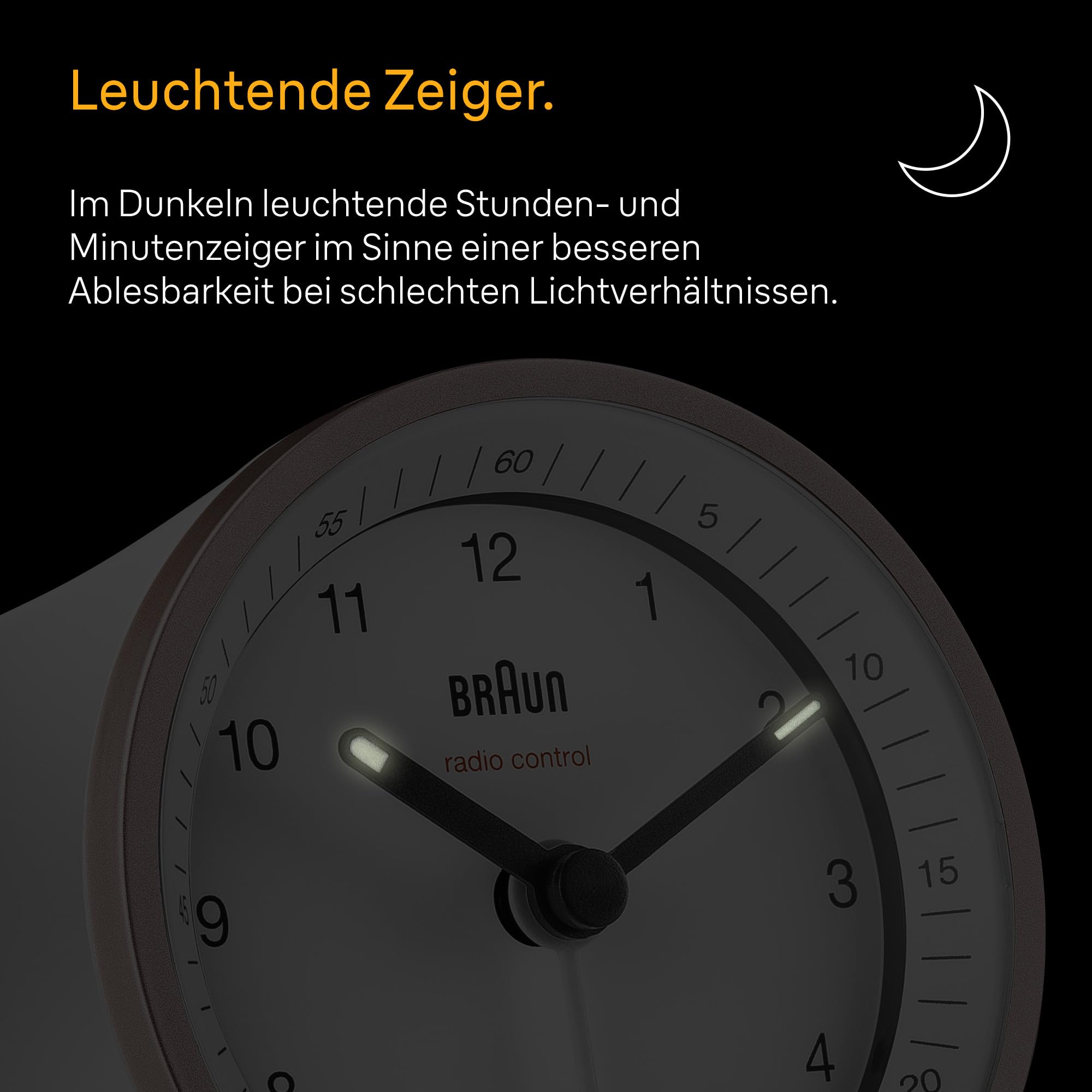 Klassischer analoger Funkwecker von Braun für die Mitteleuropäische Zeitzone (MEZ/GMT+1) mit Schlummerfunktion und Beleuchtung, ruhigem Uhrwerk, Crescendo-Alarm in Weiß und Rose, Modell BC07PW-DCF