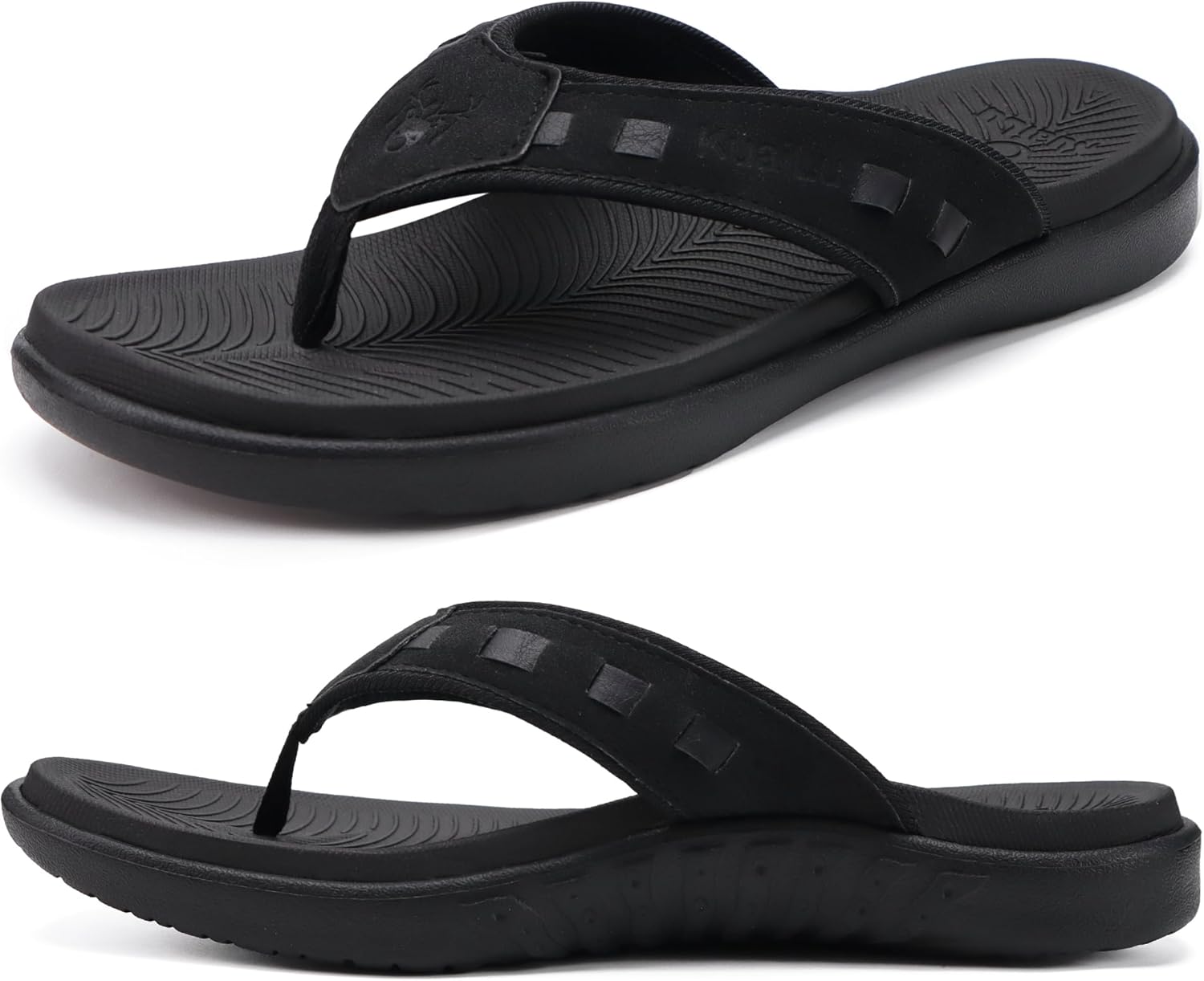 KuaiLu Mens Sport Flip Flops Comfort Orthotic Thong Sandals with Plantar Fasciitis Arch Support Outdoor Summer Beach Size 7~15 - Image 9
