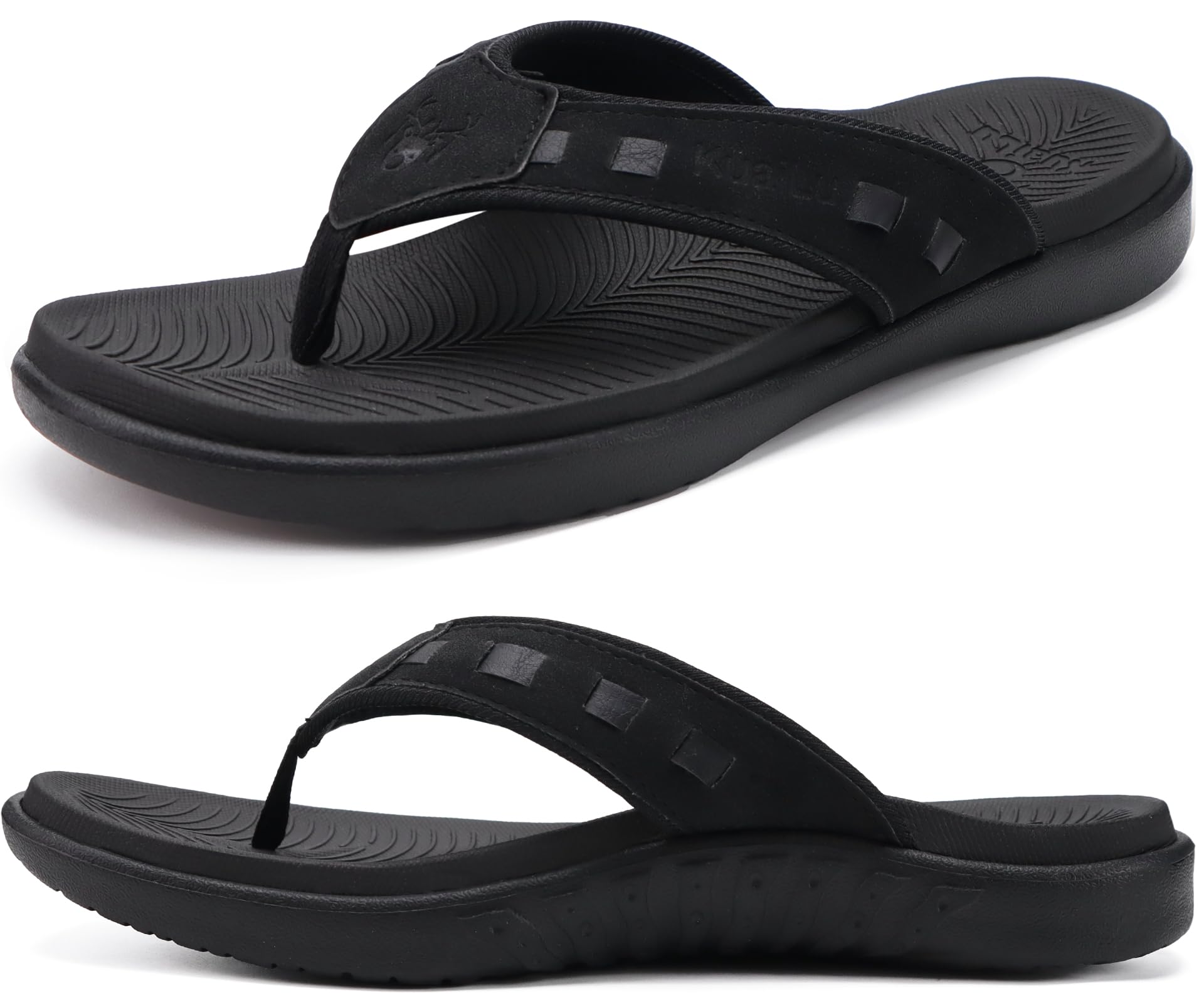 KuaiLu Tongs Hommes Antidérapante Légère Plage Piscine Sport Claquette Sandales Support de L'arche Pantoufle D'été Taille 40-49