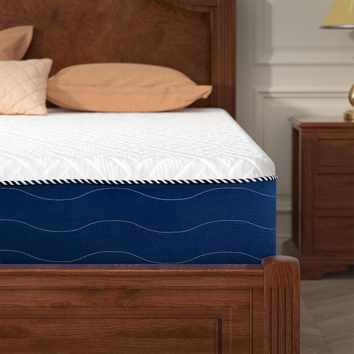 Crystli 12 Inch Green Tea Queen Mattress Memory Foam Queen Size Mattress Bed in a Box for Supportive & Pressure Relief, Medium Firm