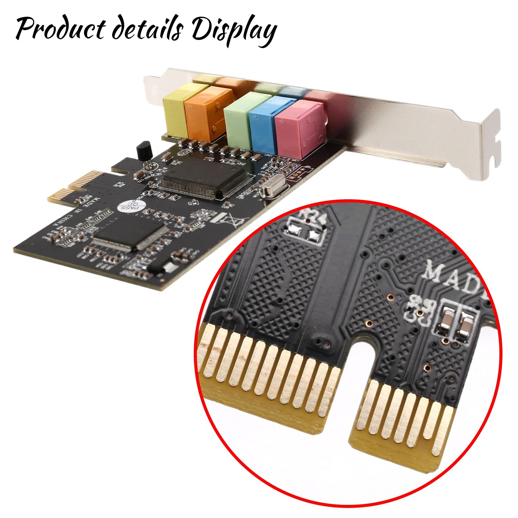Tsadeer Geluidskaart PCIe PCI-E X1 CMI8738 chip 32/64 bit geluidskaart stereo geluidskaart Een 5.1-kanaals desktop geïntegreerd voor pc