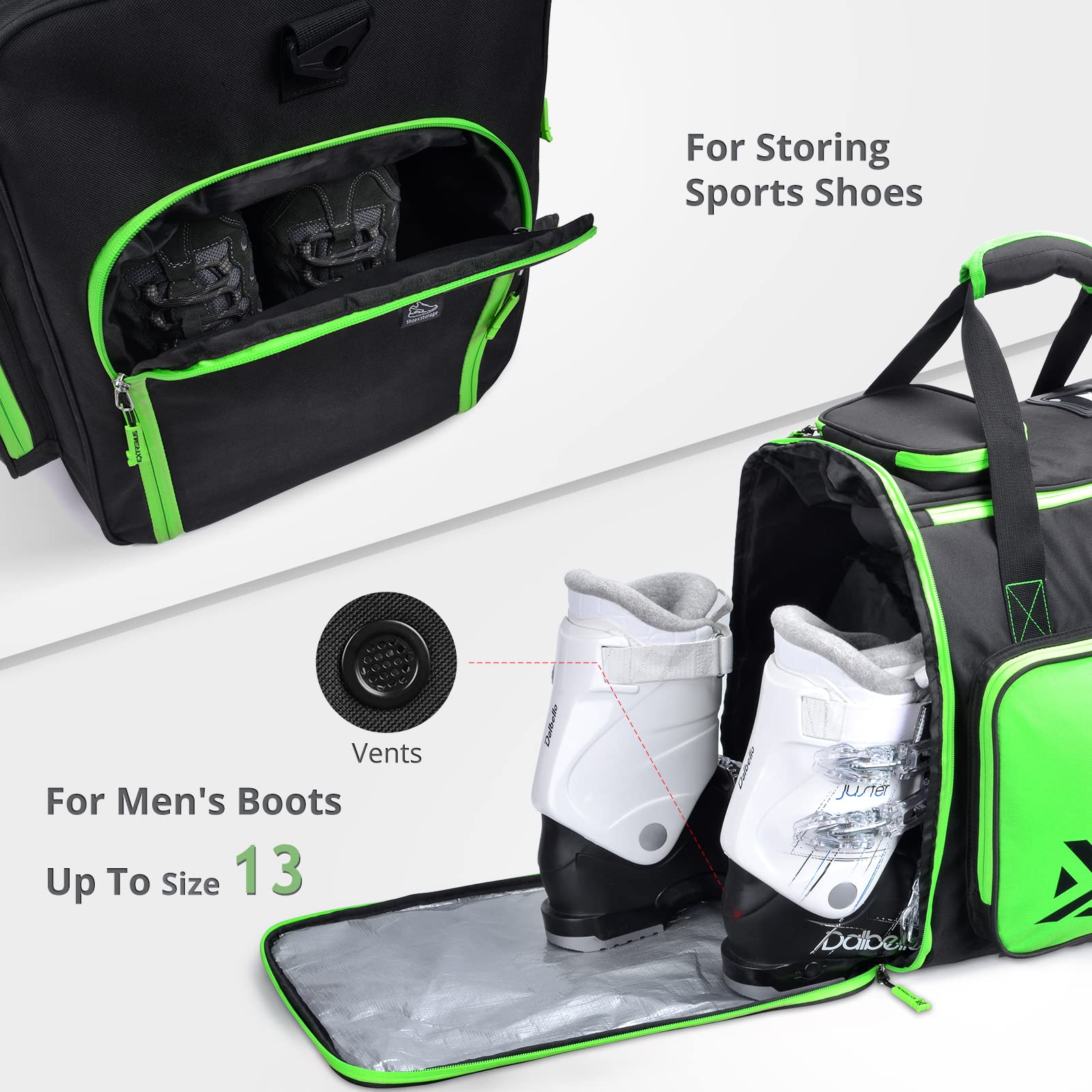 Ski Boot Bag, Waterproof Ski Boot Backpack To Organize