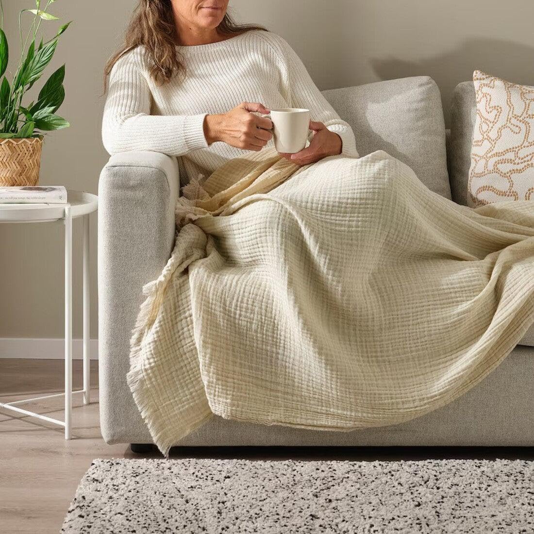 Amazon｜IKEA イケア ブランケット オフホワイト 150x200cm m40570927