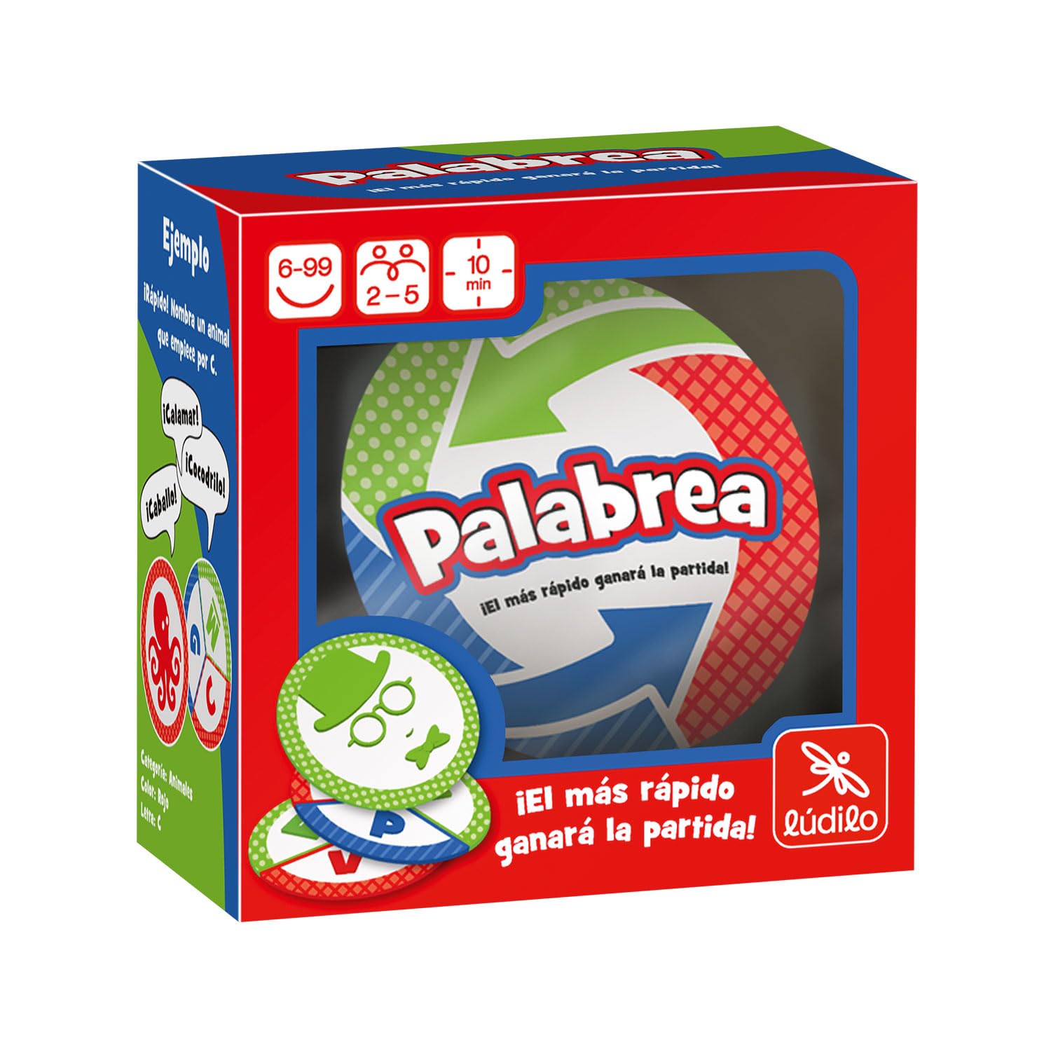 Ludilo - Palabrea | Juegos De Mesa Niños 6 Años O Más | Juegos Educativos 6 Años O Más | Juego Cartas Niños 10 Minutos De Duración | Juego De Mesa De 2 A 5 Jugadores | Regalos para Niños