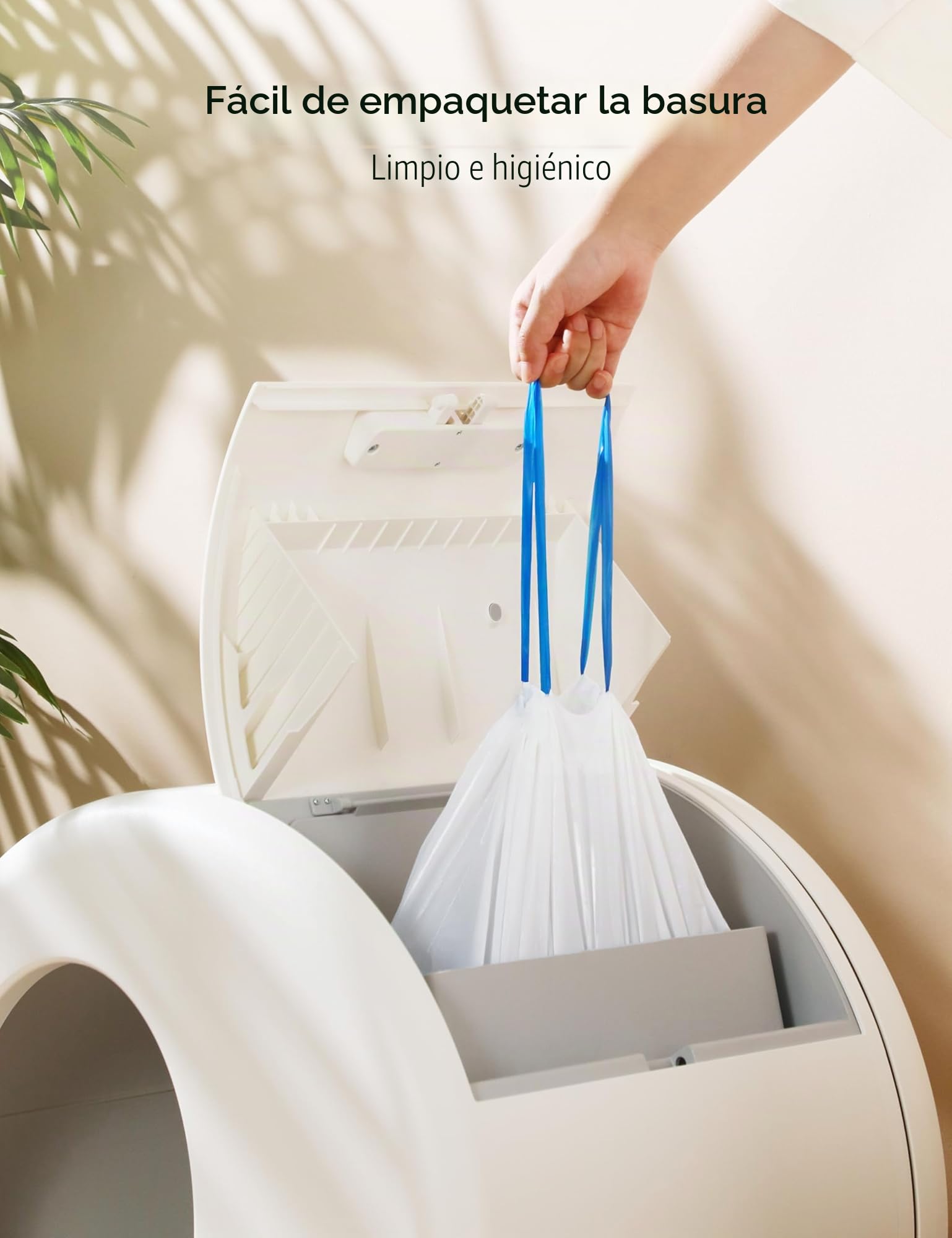 MeoWant Forros para Cajas de Arena para Gatos, Bolsas con Cordón para Receptáculos de Arena para Gatos MW-LR01, Caja de Arena Automática para Gatos, 20 Unidades