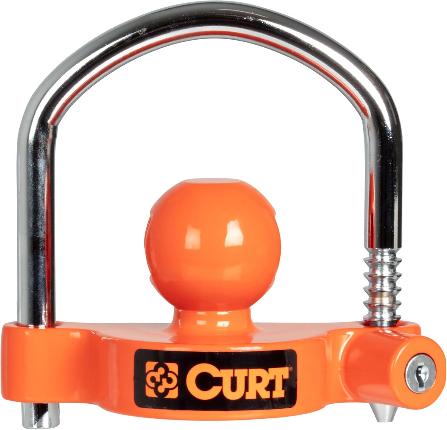 CURT 23090 Universal Trailer Coupler Lock, Bright Orange, Fits Couplers with 1-7/8", 2" or 2-5/16" Ball Diameter