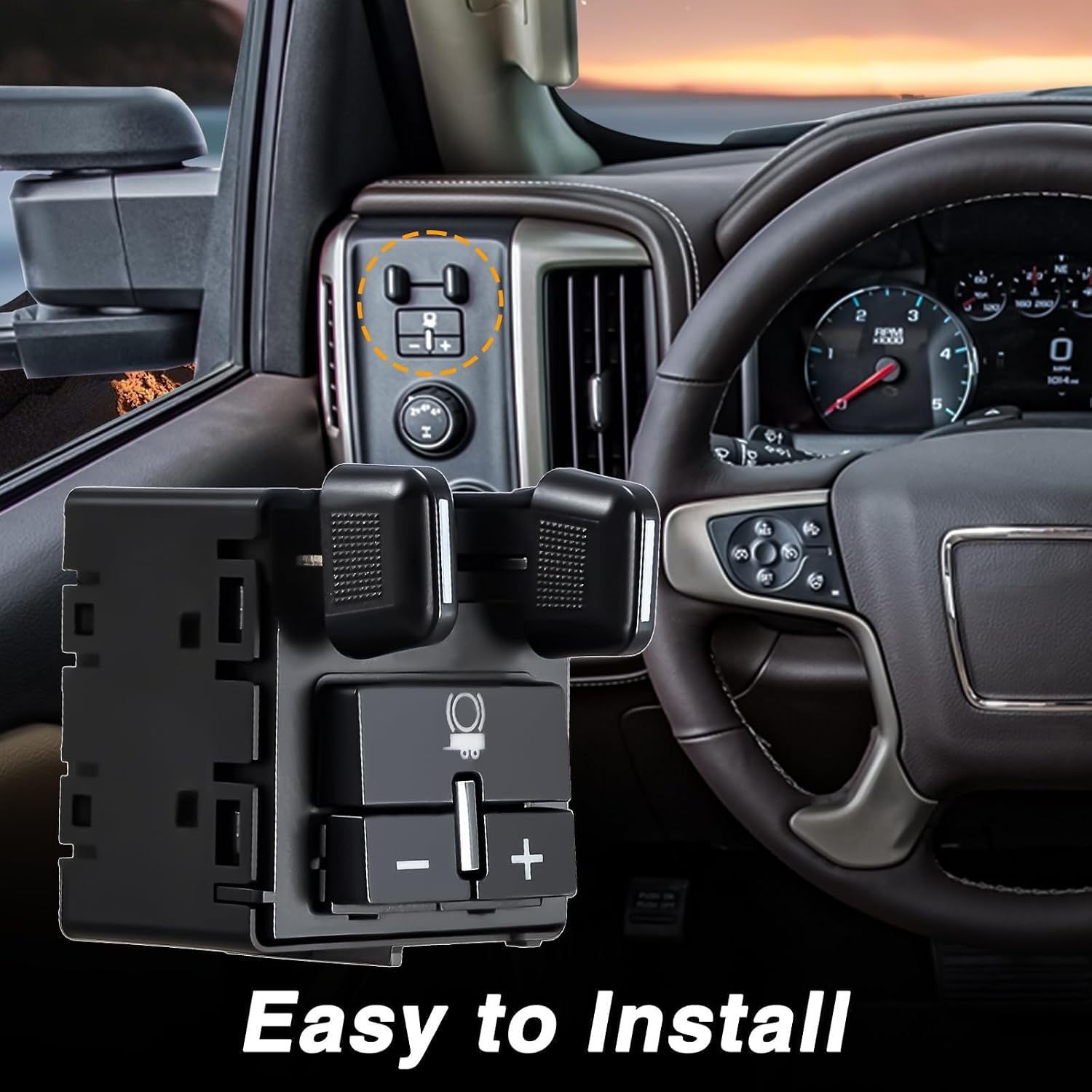 FUSCH Trailer Brake Control Switch Compatible with Chevy Colorado 2016-2021 Silverado 2014-2020 Suburban/Tahoe 2016-2020, GMC Canyon 2016-2021 Sierra 2014-2019 Yukon Replace# 84108373 23145874