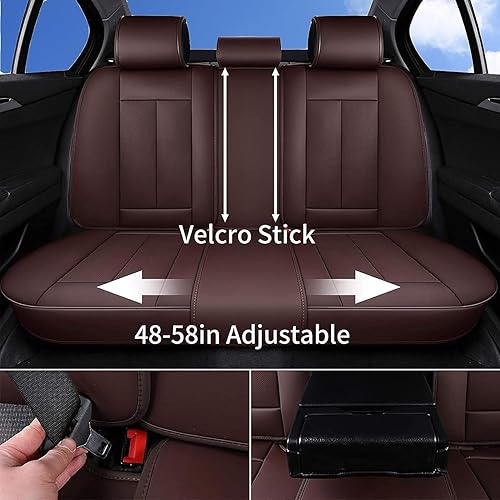 Miniatura 372 de Coverado - Fundas para asientos delanteros de automóvil, 2 piezas - Cojín de piel Nappa, protectores impermeables de ajuste universal para sedanes