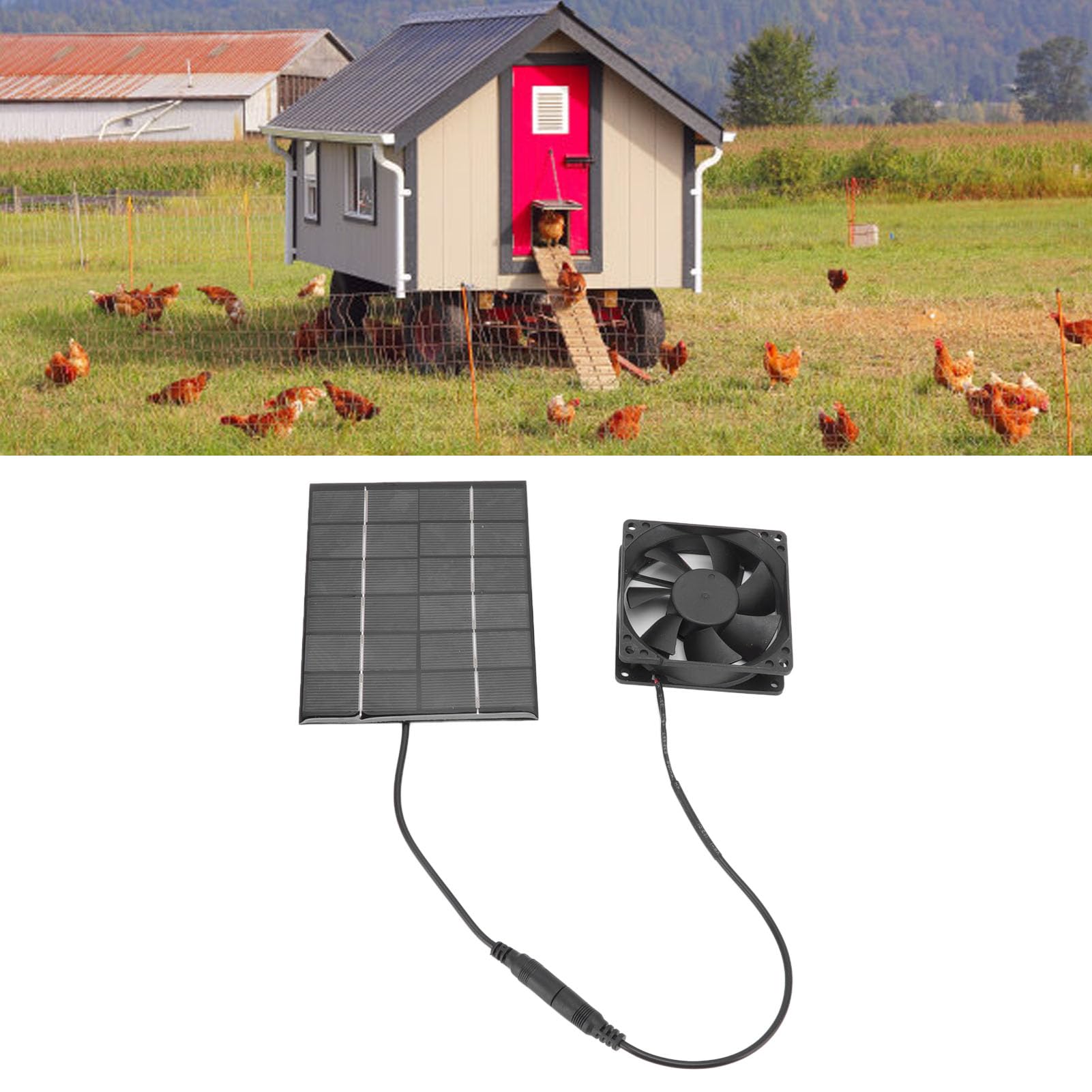 Ventilador de Escape, Ventilador de Escape Solar, Ventilador de Ventilación, Ventilador de Panel Solar Herramienta de Disipación de Calor de Ventilación de Aire de Escape para