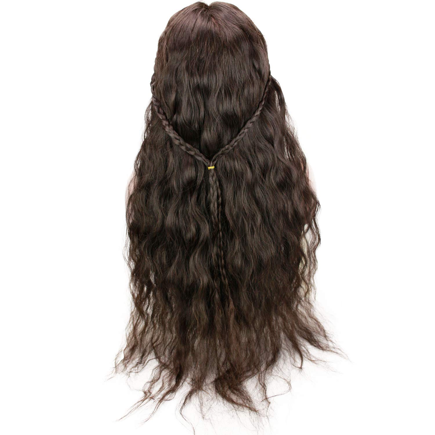 100% Brazilian Virgin Human Hair 13x6 Lace Front Wigs for Black Women Long Natural Wavy Pre Plucked Glueless Human Hair Wigs with Baby Hair 130% Density Natural Black Color 34INCH