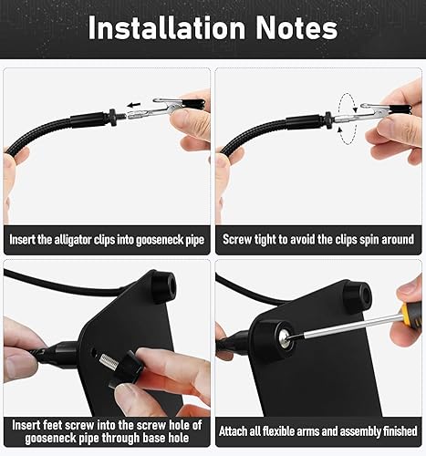 Miniatura 4 de Estación de soldadura de manos de ayuda, herramienta de soldadura de tercera mano, 4 brazos flexibles, manos de ayuda para reparación electrónica,