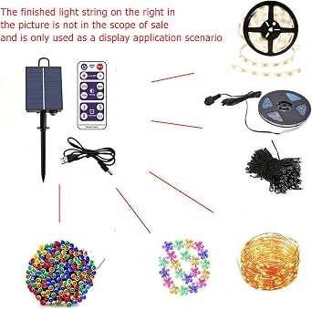 Delaman Solar Battery Box for LED String Lights, Outdoor String Lights Control Panel with DC Charging 8 Remote Control Modes (3V)