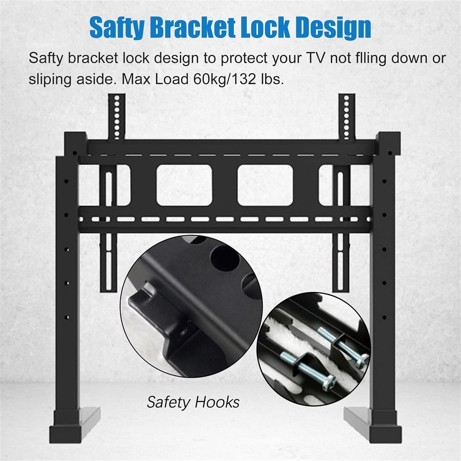 Soporte de Mesa Negro Ajustable para televisores de 65" Soporte para Sala de Estar, Dormitorio y Estudio Opciones de Altura versátiles para una visualización óptima