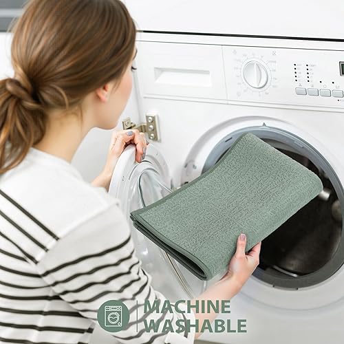 Miniatura 5 de Uphome Tapete de baño ultrafino, tapete de baño de goma para baño, antideslizantes, de secado rápido, lavable a máquina, pelo bajo, absorbente, para