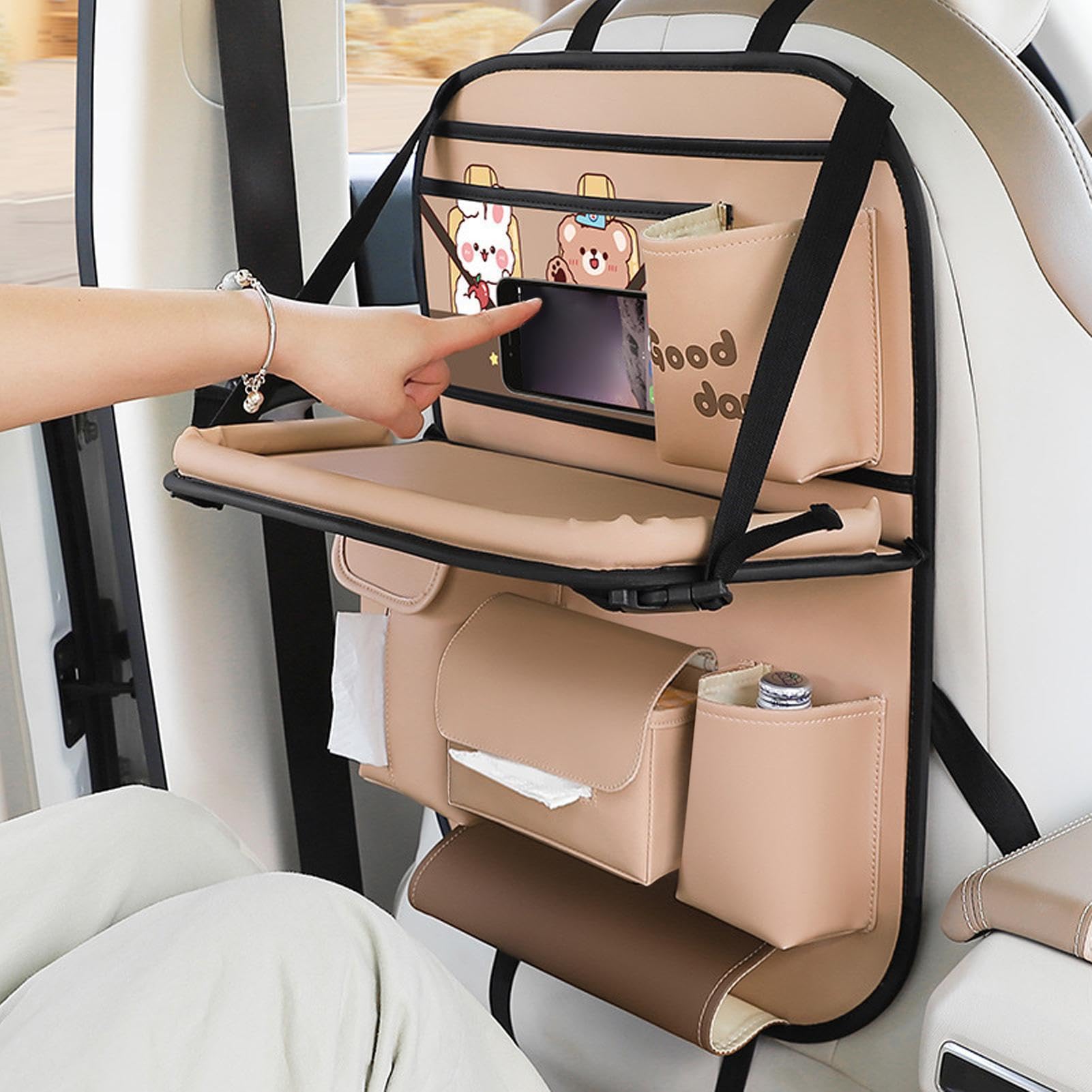 Organizer per Schienale Auto Portaoggetti Multifunzione Impermeabile | Organizer Porta Auto per Bagagliaio Viaggio Campeggio SUV Passeggero Tazze Snack Cibo Laptop