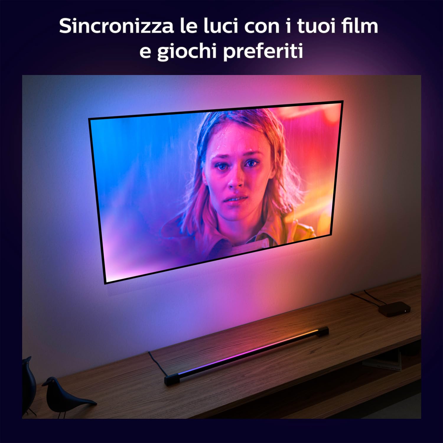 Philips Hue Play Gradient Light Tube, Tubo Luminoso LED Smart, per Tv da 40"-55", Nero