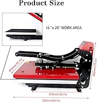 Vista 2 de Heat Press Machine, 16X20 Combo Heat Transfer Machine Multifunctional Digital Transfer Sublimation Heat Press Machine for Hats T Shirts Vinyl Mugs