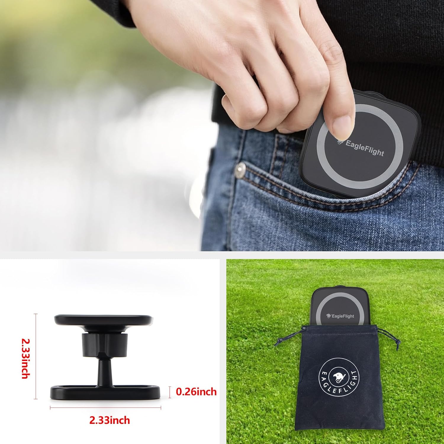 EagleFlight Magnetic Golf Cart Phone Holder - 360° Rotation Mount for iPhone 16/15/14/13/12, Fits Yamaha/Club Car/EZGO, Powerful Magnet Golf Cart Cell Phone Mount, Ideal Golf Gifts for Men - Image 5