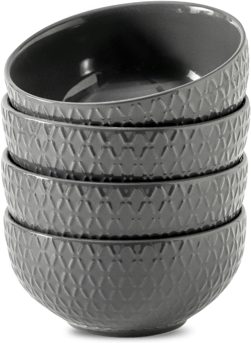 Hasense 40oz Salad Bowls, Large Serving Bowls, Porcelain Soup Bowls for Kitchen, Porcelain Ceral Bowls for Entertaining Parties, Dishwasher Microwave Safe, Set of 4, Black
