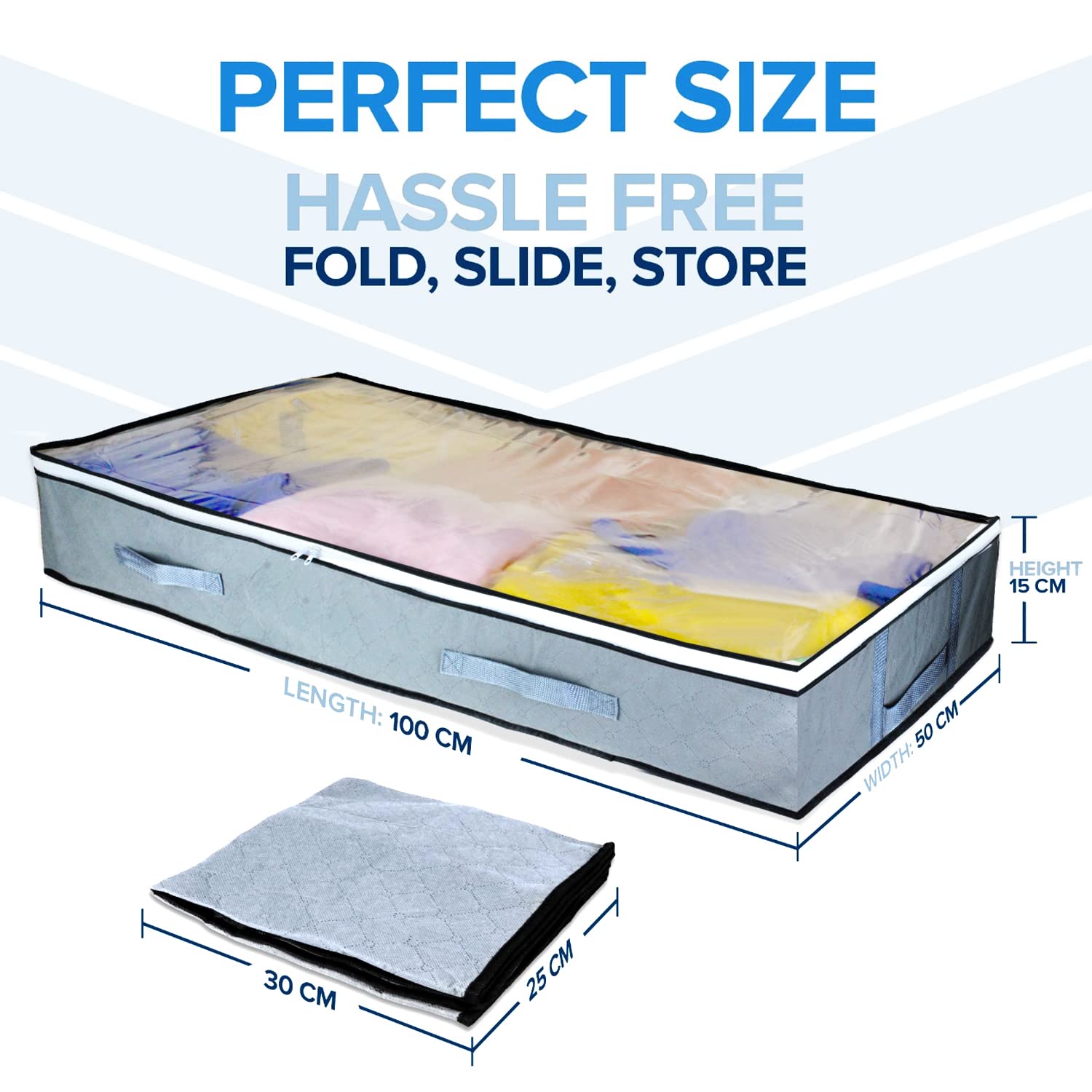 Buy Homicx Under Bed Storage Bag With Zip Pack of 3 Premium NonTear