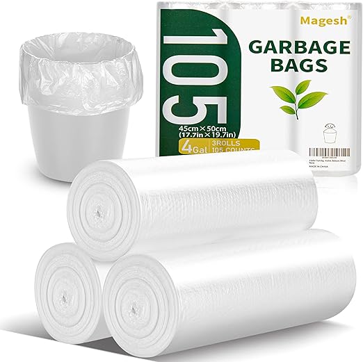 Magesh 4 Gallon Trash Bag Strong, Leakage-Free, Small Garbage Bags