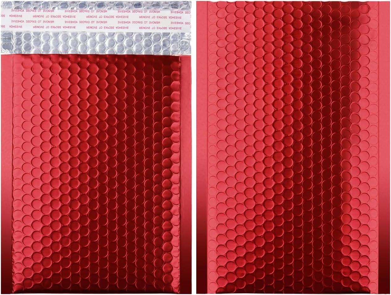 Metallic Matte Red Bubble Mailers Mailing Padded Envelopes 10.5x16 Inch- Self-seal Closure Bubble Shipping Bag 25pcs