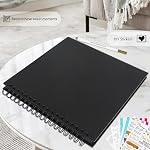 Artmag DIY Scrapbook Album 8 x 8 Inch Hardcover Kraft Blank Paper Scrap Book with 40 Sheets Memory Book for Family Wedding Photography Anniversary (Black)