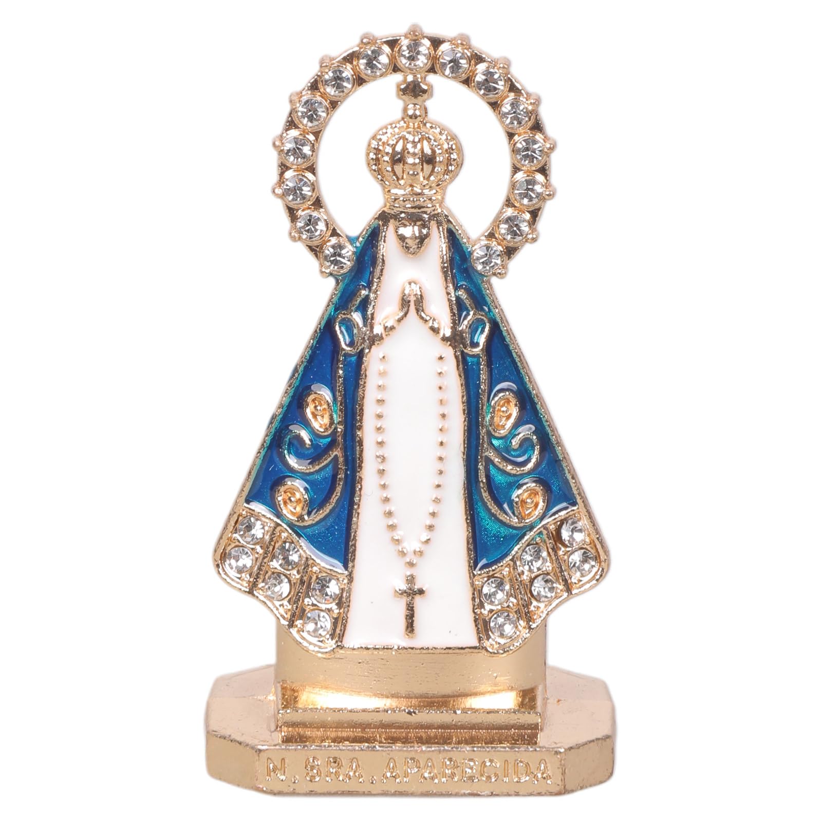 carotoe Religious Alloy Prayer Figurine with Sparkling Rhinestones Embellished for Devotional Space Spiritual Accent Alloy Religious Statue