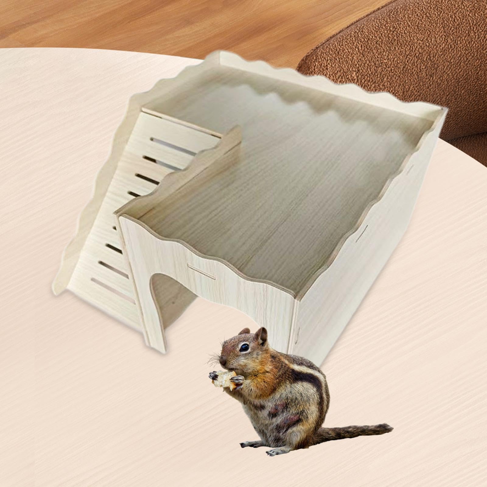 Milageto pour Hamster, Cage de pour Hamster, Jouet d'escalade, en Bois pour Cochon d'Inde, Maison pour Hamster pour Autres Petits