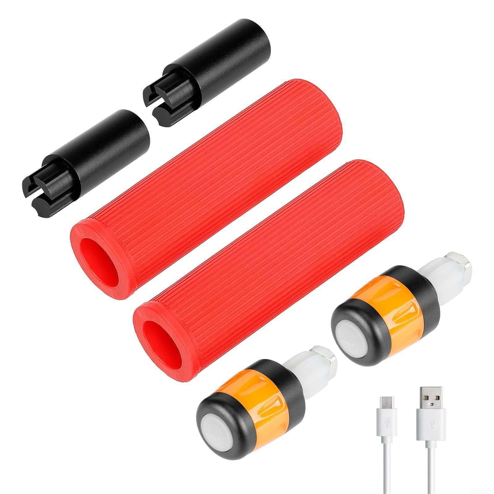 Ensemble de guidon d'extension avec lumière LED pour trottinette électrique Max G30 Es avec poignée en silicone, options multicolores pour une meilleure visibilité à la tombée de la nuit (Y)