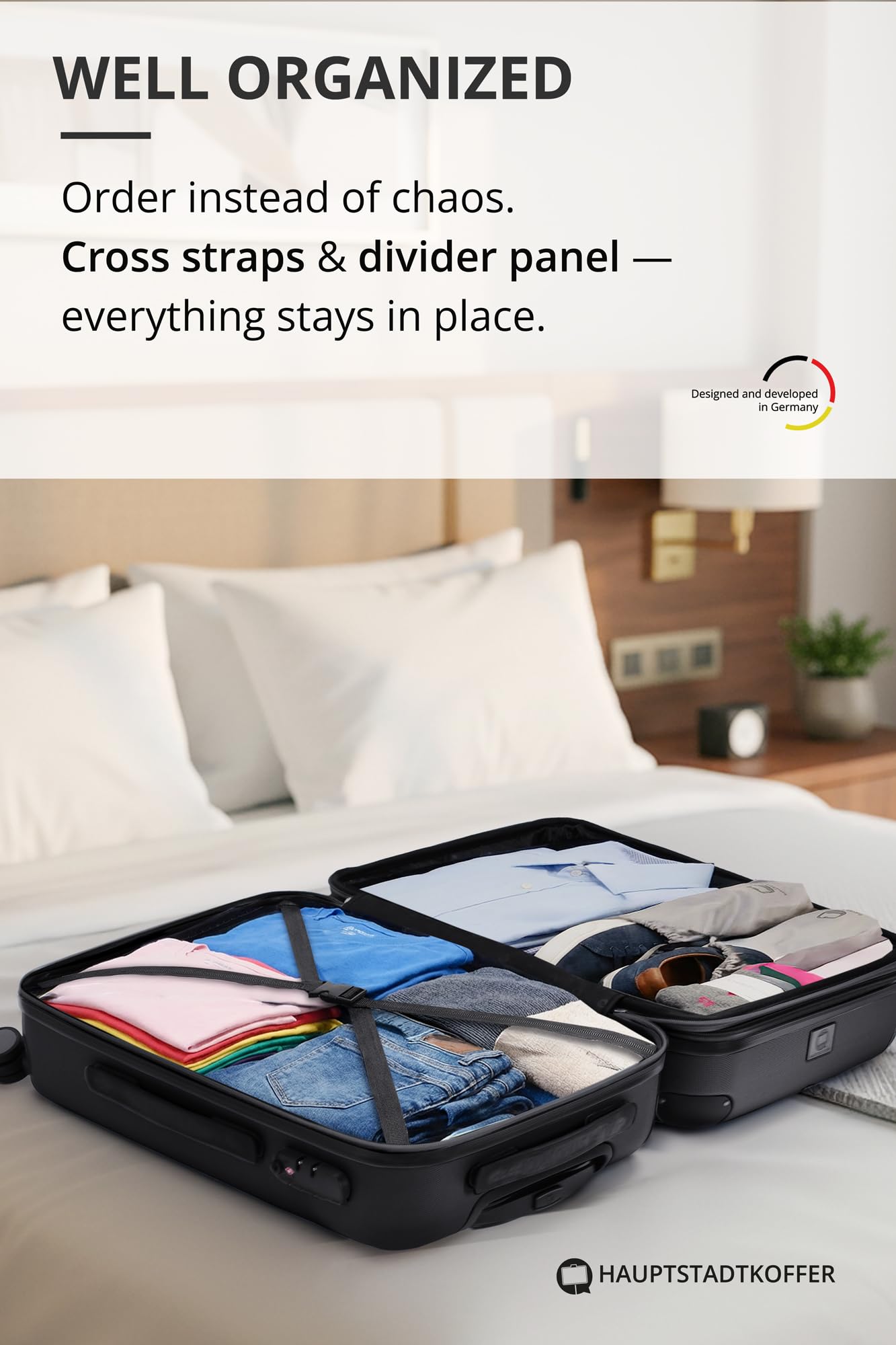 HAUPTSTADTKOFFER - Spree - Maleta rígida, Trolley expandible, Equipaje de Viaje, 4 Ruedas Dobles, TSA, 65 cm, 74 litros, Champán — view 228