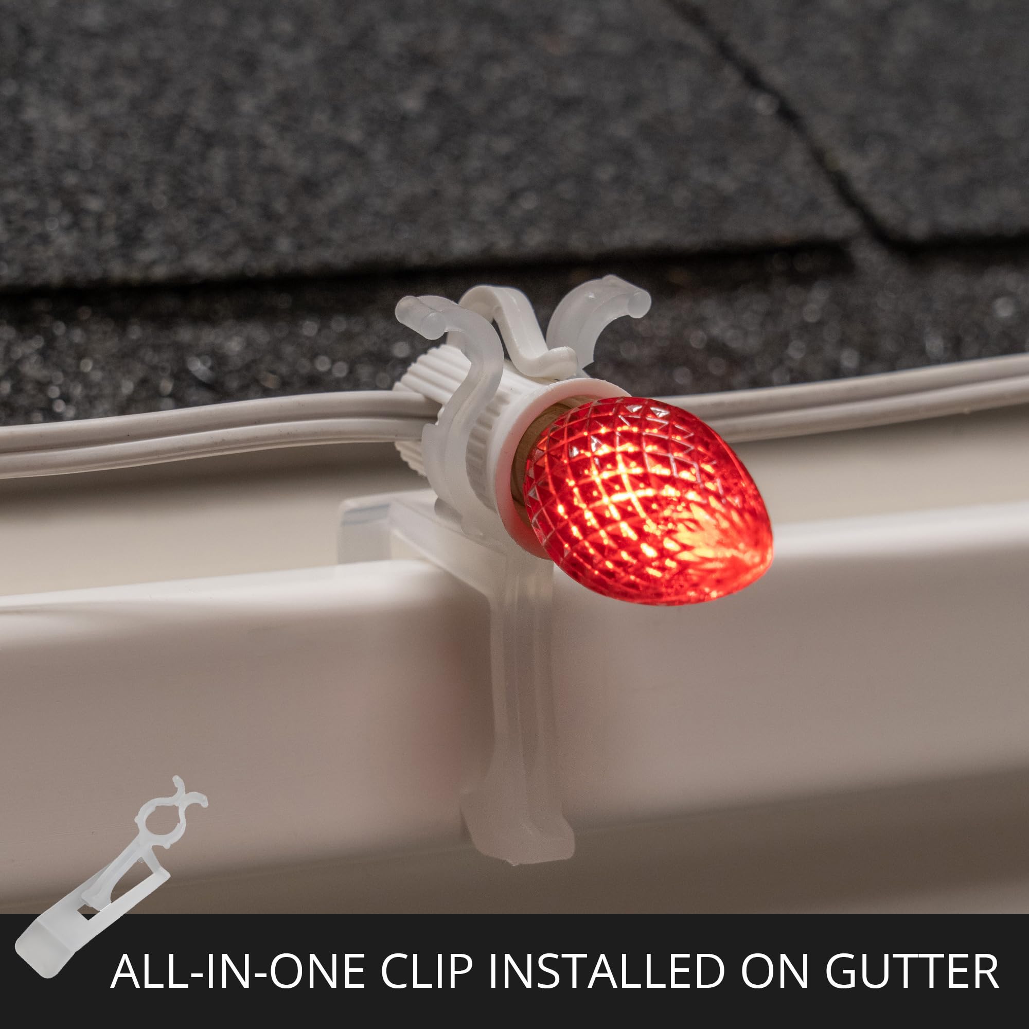 Gutter Screen Light Clips C9 Light Holders Christmas Light Clips 100-Pack - For Gutters, Shingles ...