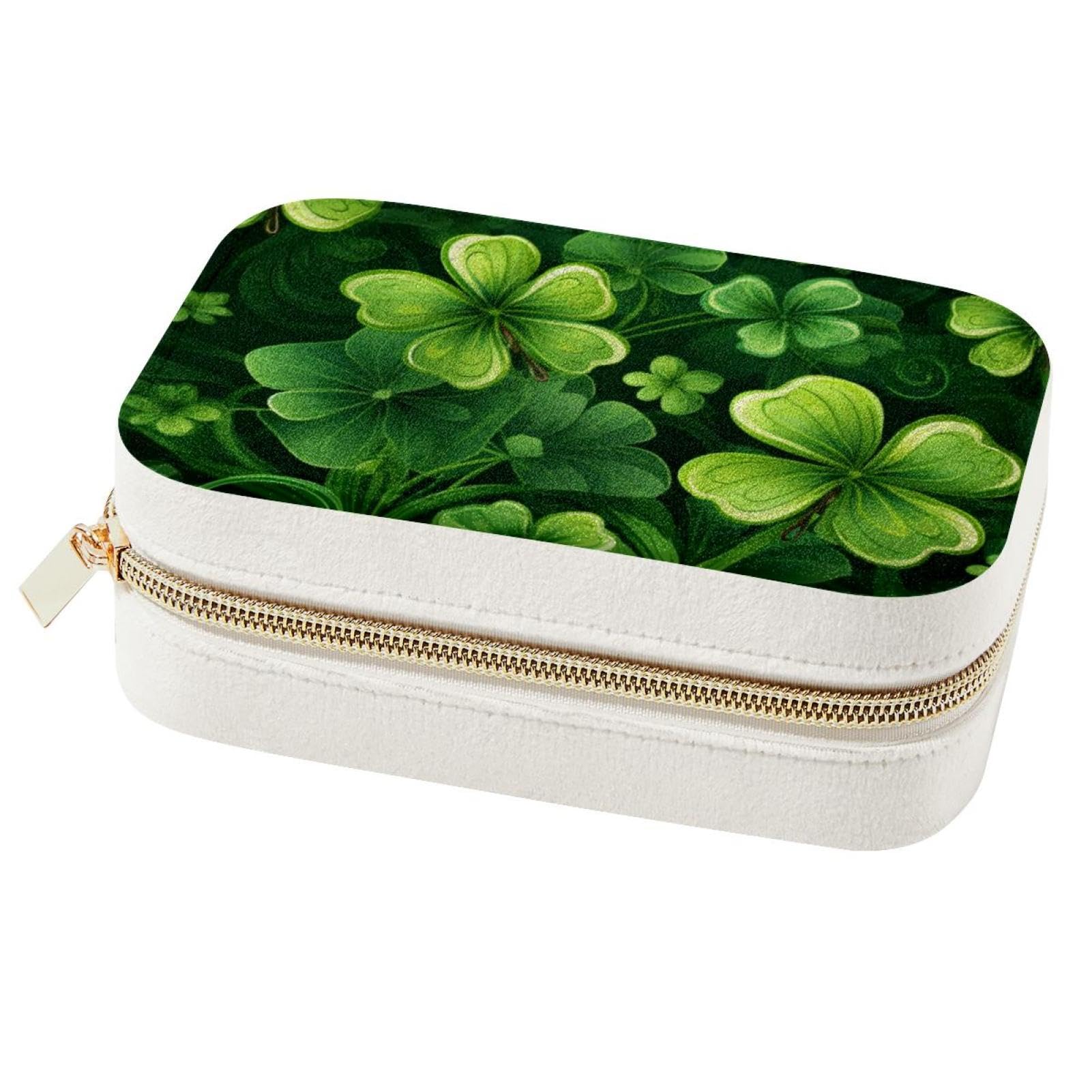 Boîte rangement velours trèfle cadeau idéal bijoux femme