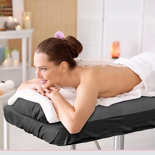 Miniatura 6 de Juego de 3 sábanas de microfibra para mesa de masaje, 3 piezas, 3 colores, cubierta plana para mesa de masaje, sábana bajera ajustable para masaje,