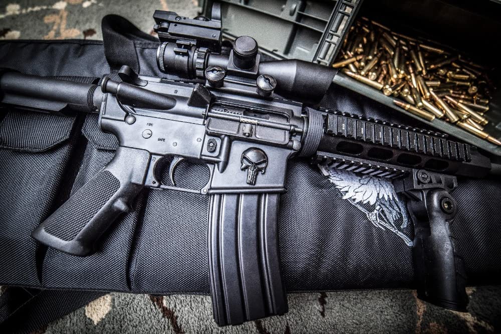 3D Magwell Lower Receivers Solid Metal Decal Sticker Tactical Skull 1