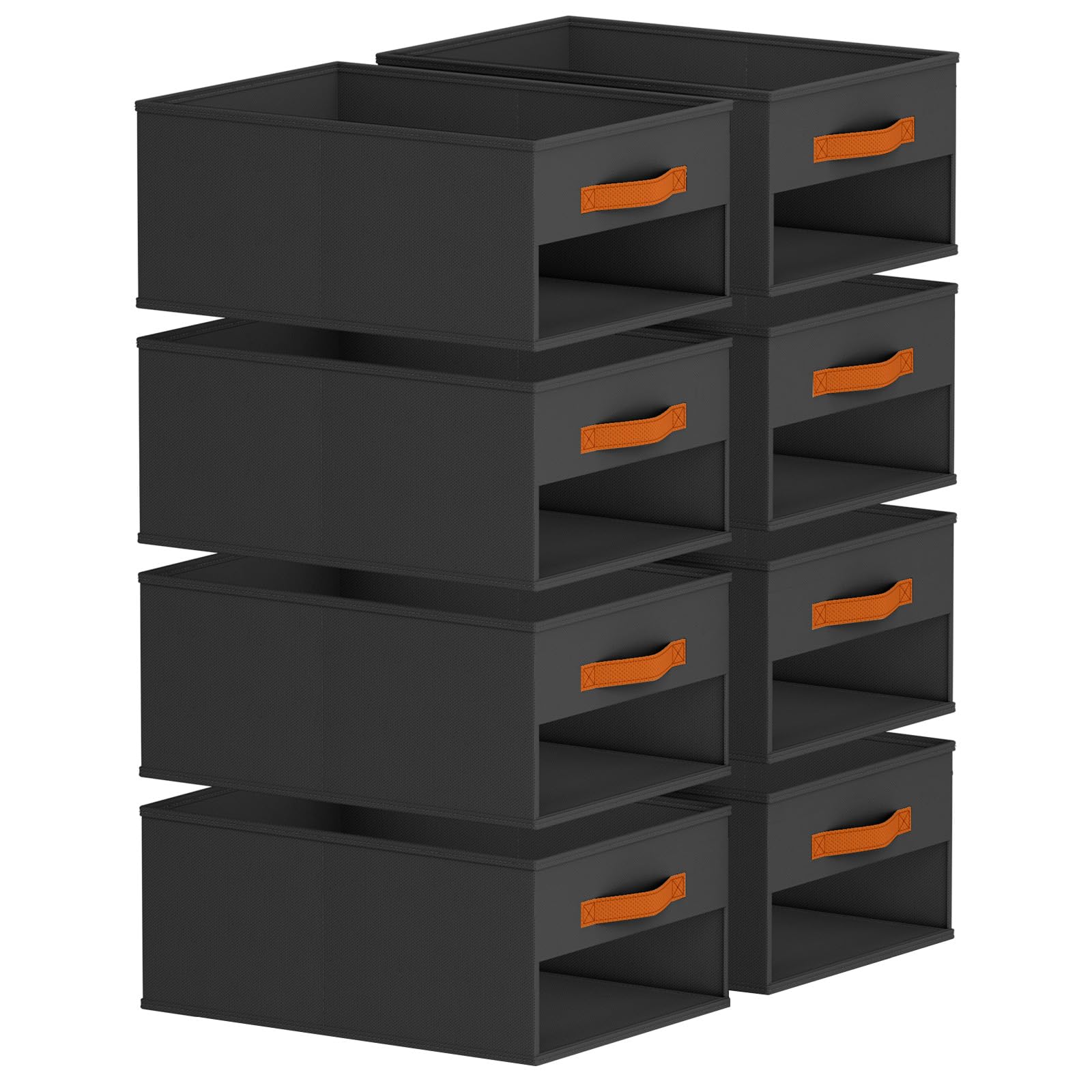 Homsorout Drawer Organiser Clothes - Fabric Wardrobe Storage Organisers, Foldable Deep Drawer Dividers for Underwear, Sheets, Shirts, Pants, Towels, Socks, Bedroom, 8 Pack - 13.6L, Black — image 1