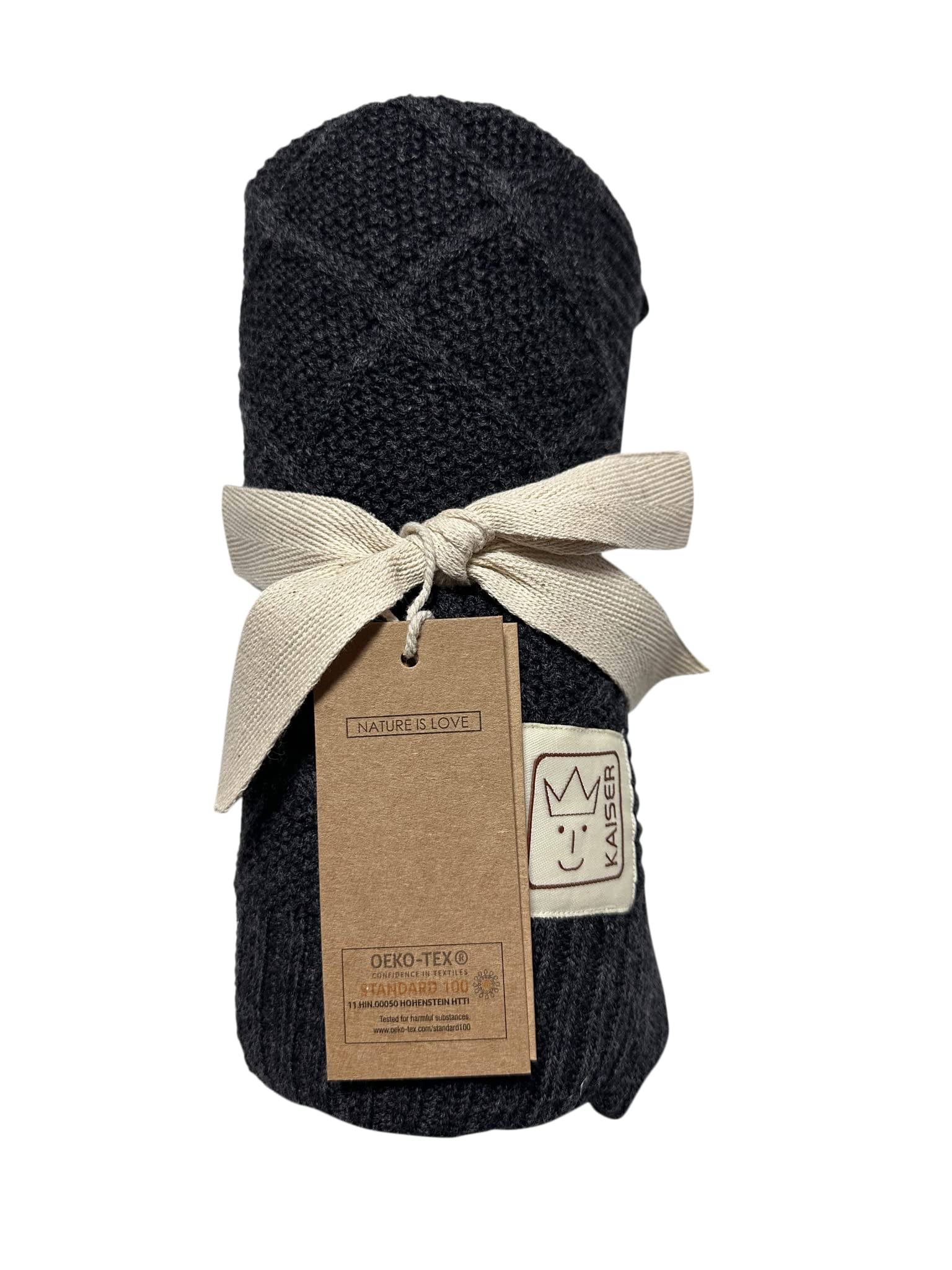 Kaiser 6521725 Wool – Coperta per neonati in 100% lana merino, traspirante, per neonati, per l'estate, neonati, coperta per il passeggino, coperta per l'ovetto, colore nero