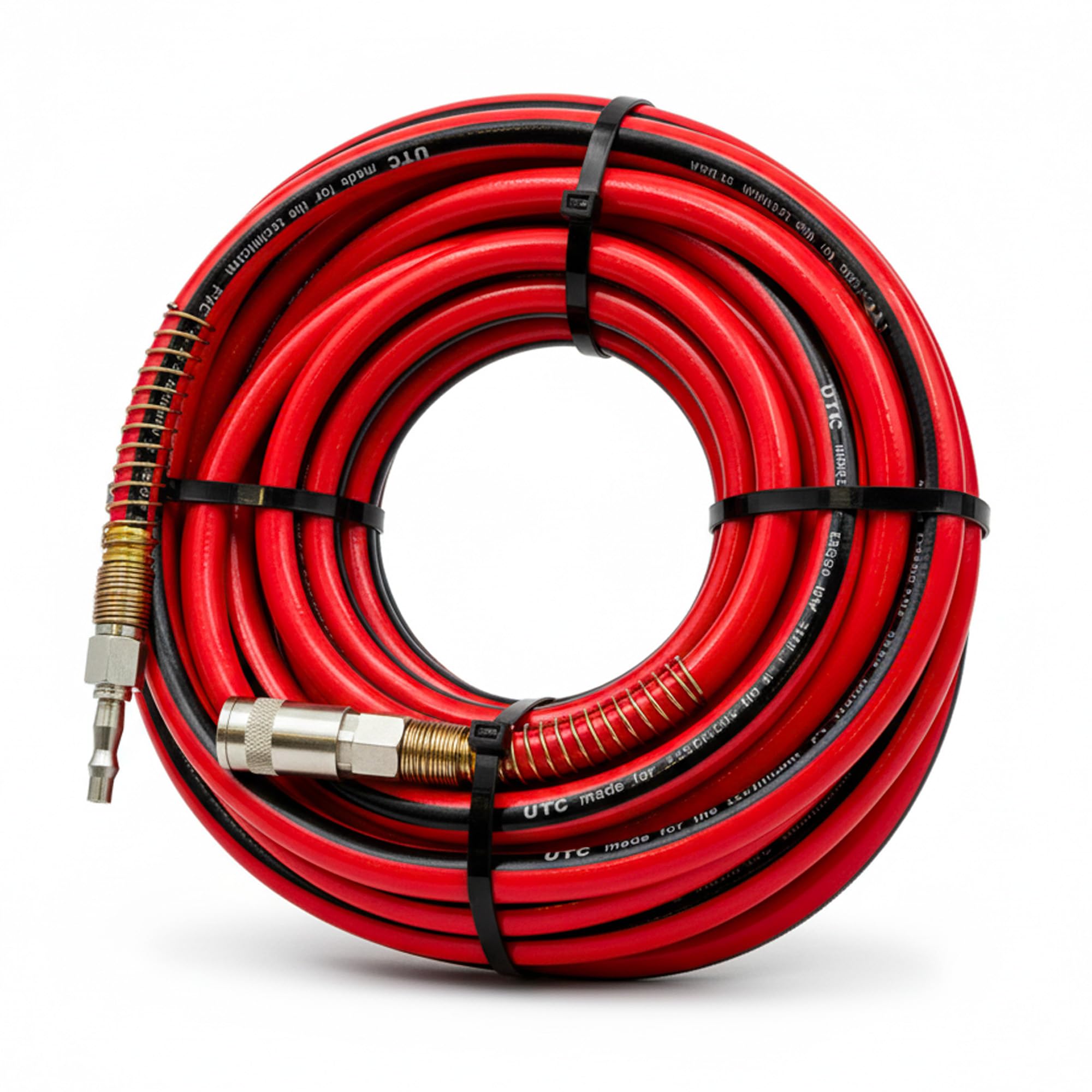Flexi Tough Air Hose 8mm x 15m 20 Bar 300 PSI Reinforced Rubber Oil Resistant Compressed Air Line Flexible Heavy Duty Garage Workshop Pneumatic System Professional Use 810075-UTC
