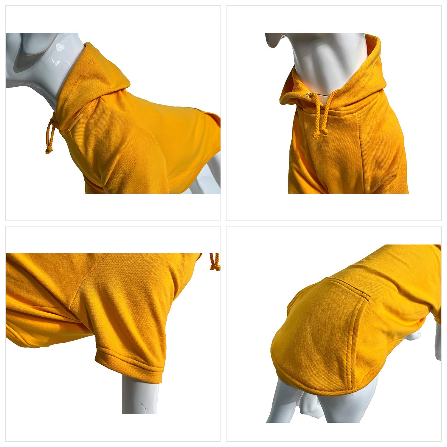 Lovelonglong Blank Basic Hoodie Sweatshirt for Dogs 100% Cotton Fits Small Medium Dachshund Large Dog Orange XXL - Image 4